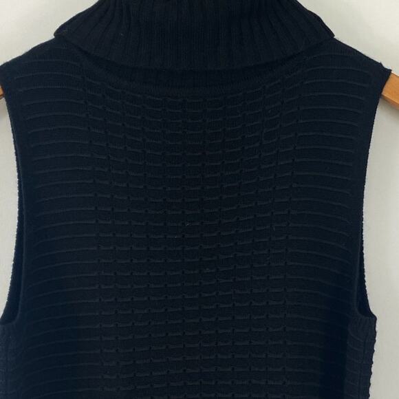 Laundry by Shelli Segal Black Wool & Silk Belted Sweater Tunic Top Blouse NWT - Picture 9 of 13